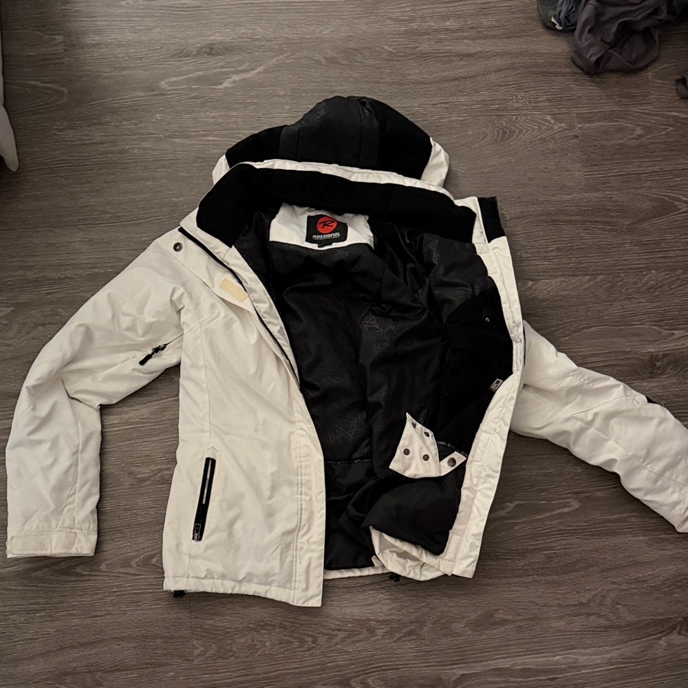 Rossignol White Hooded Ski Jacket